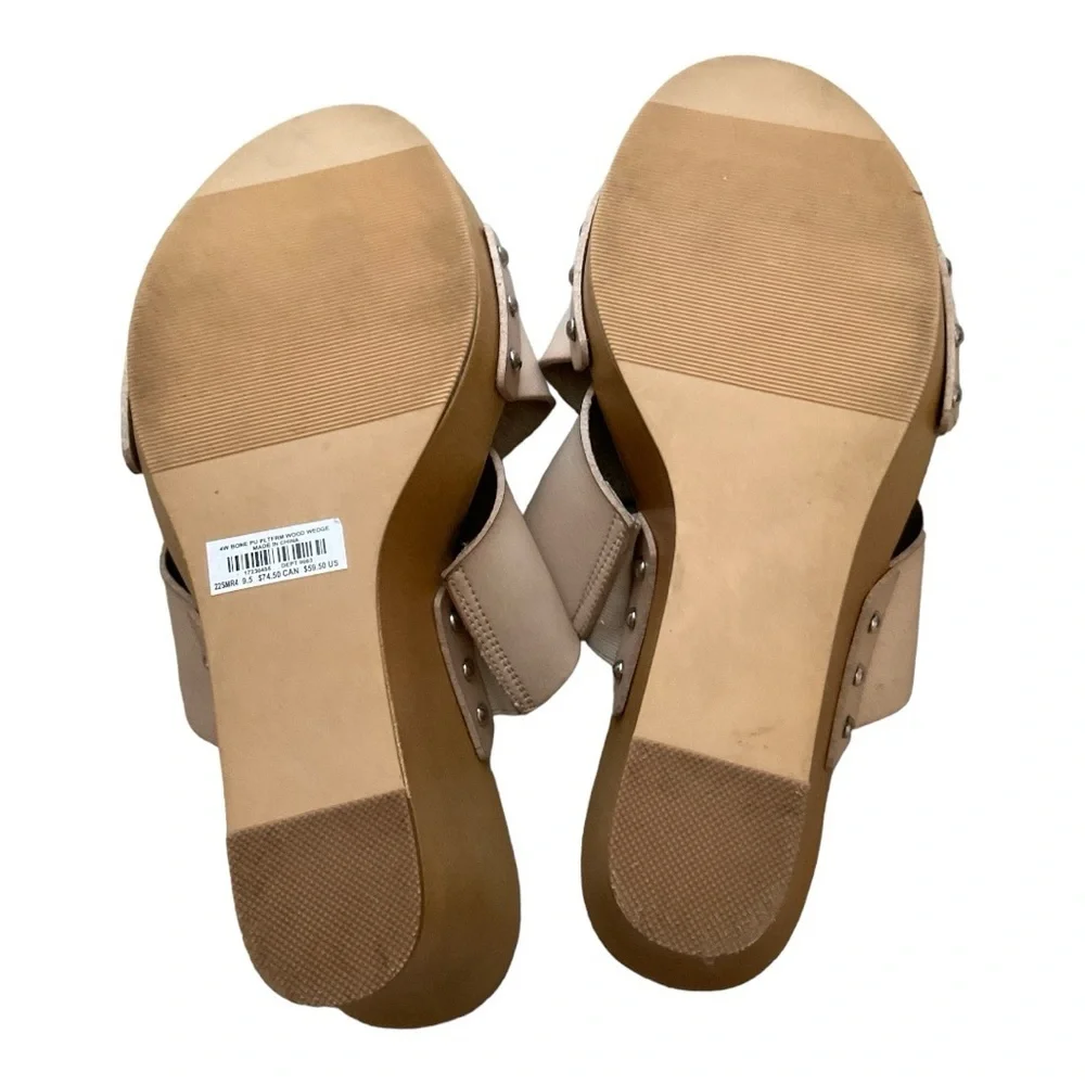 Torrid Bone Platform Wood Wedge Sandal Size 9.5ww NWT